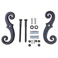 Wood Shutter Hardware Wood Shutter Hardware 30-14-88280R Scroll Dog with Lag Bolt Powder Coated Value Pack; Black 30-14-88280R